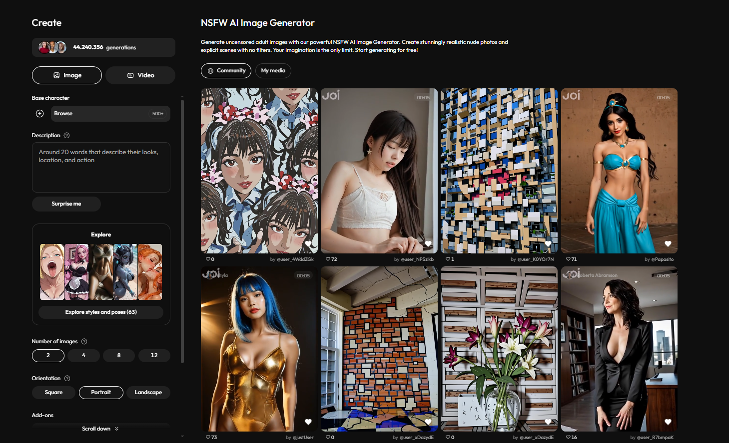 Joi AI User Interface and UX Design Example